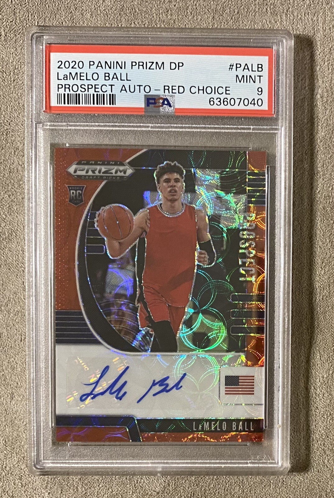 LaMelo Ball RC /88 Choice Red Prizm Rookie Auto PSA 9 SSP 2020 Draft Mint ⭐️🔥👀