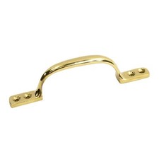 Large Simplistic Polished Brass Round Pull Handle