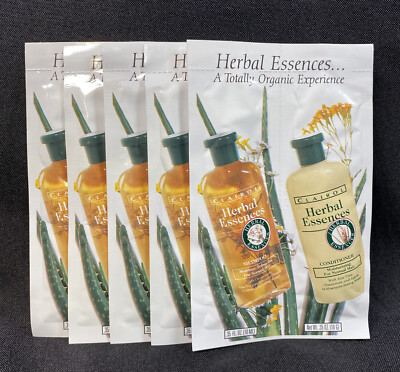 5 Herbal Essences Normal Hair Shampoo & Conditioner Sample Travel Packs - 1990s