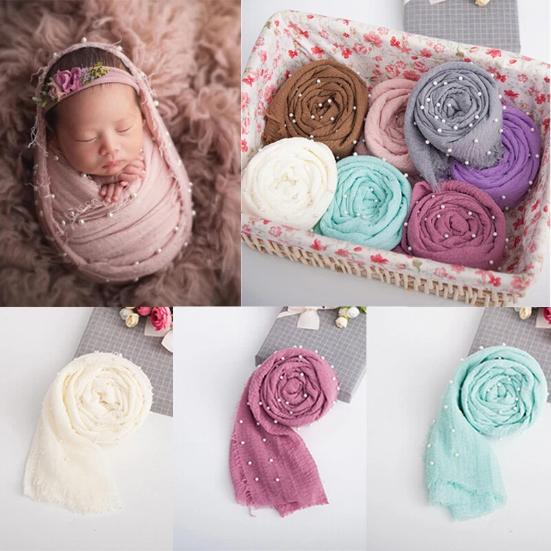 Baby Wraps Newborn Photography Props Blanket with Beads Colorful Props 21 Colors - Image 3 of 4