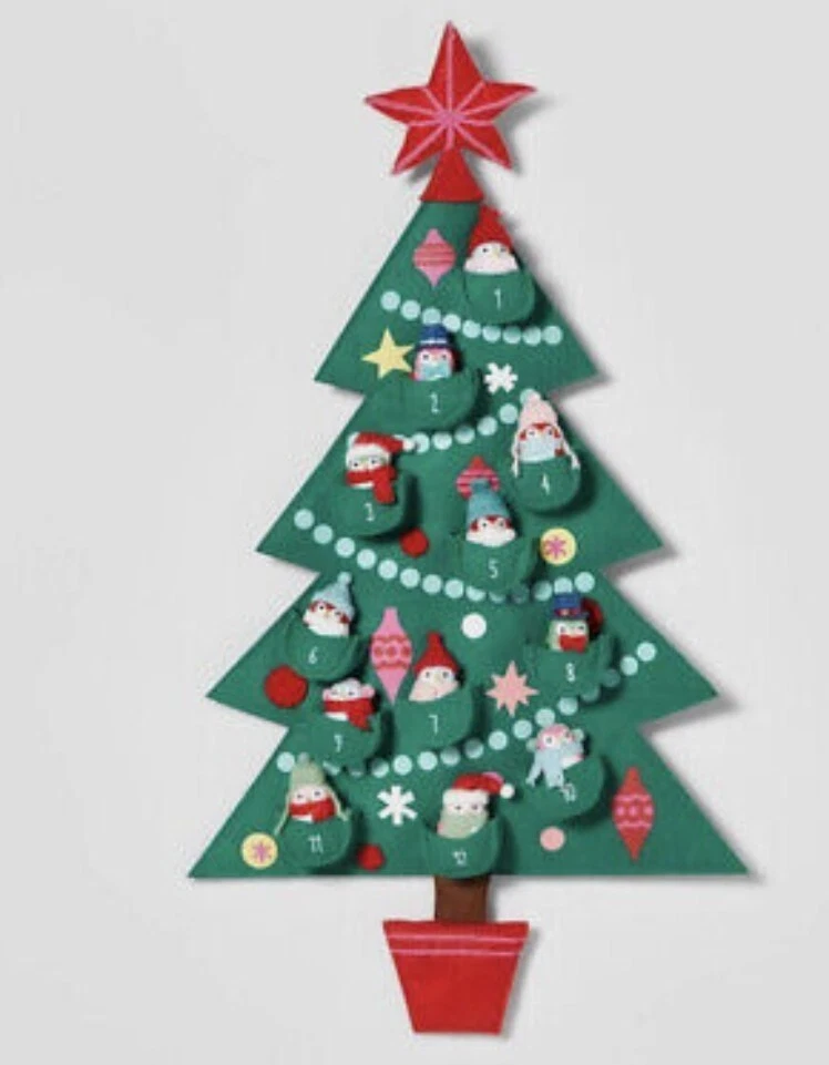 2022-wondershop-12ct-mini-fabric-bird-advent-calendar-felt-christmas-holiday-ebay
