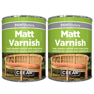 Klar Matt Lack Farbe Fabrik Innen Außenfarbe Holz Metall 2x 300ML Dose