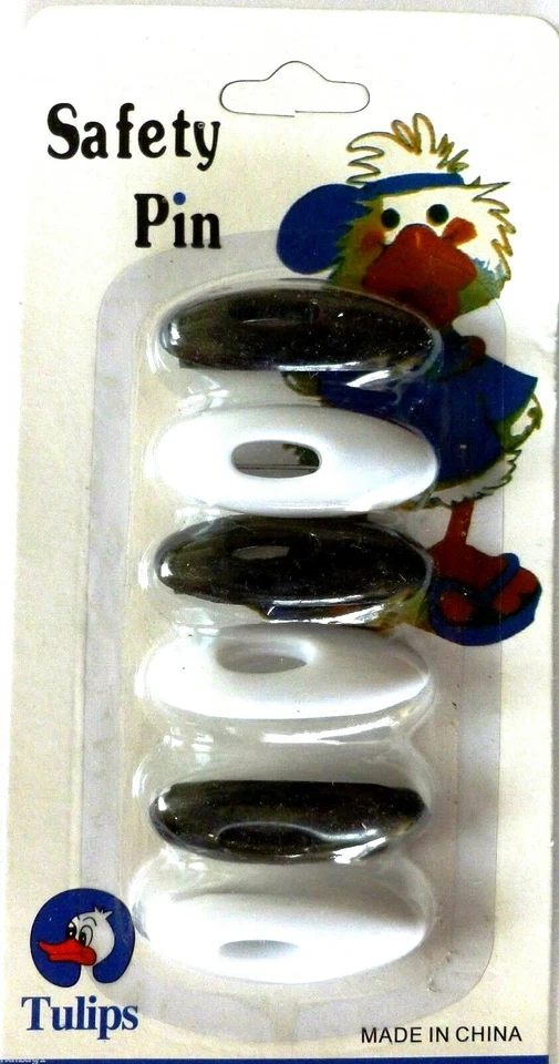 Dois x (pacote com 6) pinos femininos de hijab branco e preto - pinos de segurança islâmicos para hijab Scarf - Imagem 2 de 3