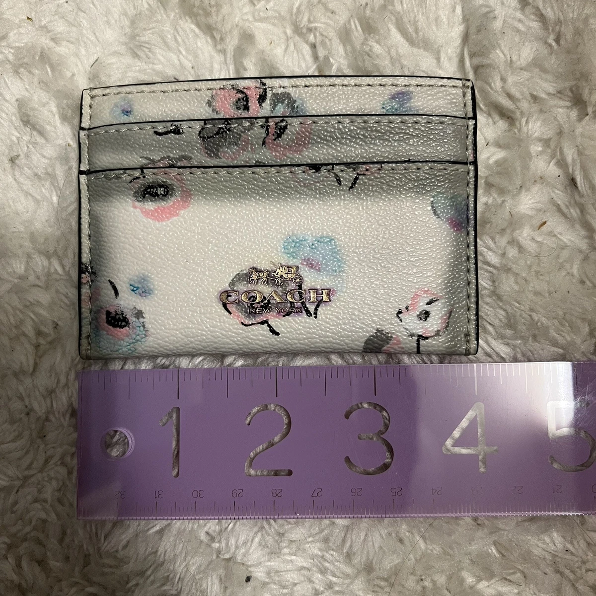 Coach floral card case Slim ID Wallet Wildflower Cream Pink Purple Badlands