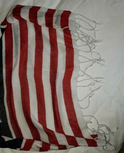 Bufanda transparente con flecos con bandera americana para mujer Estados Unidos de América - Imagen 2 de 4