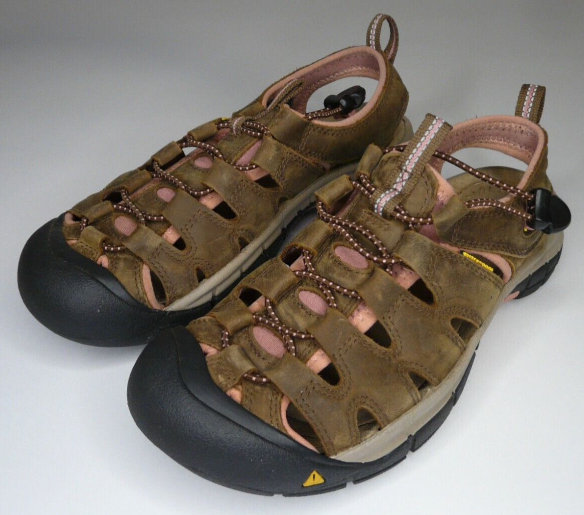 Sandali Keen Newport pelle marrone impermeabili lavabili scarpe da trekking donna 8 5