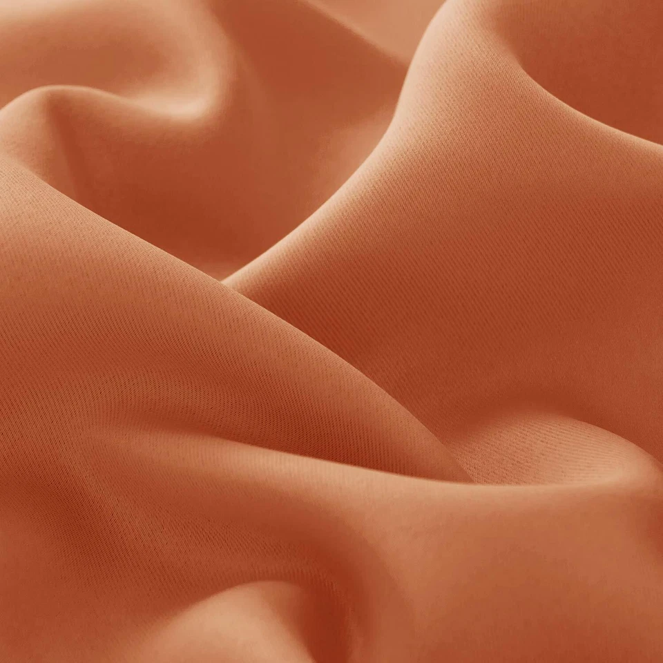 Extra Wide 285cm Single Window Curtain Burnt Orange Ring Top Blackout Tie Back - Image 3 of 4