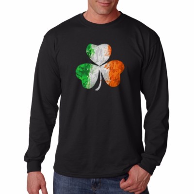 Irish Lucky Clover Leaf IRLAND St Patrick's black cotton t-shirt OZ9304