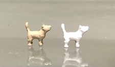 WHITE BEIGE CAT  BALACK CAT 54MM PAINTED METAL FIGURE