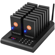 Restaurant Pager System 16 Beepers Wireless Guest Paging Queuing Touch Control