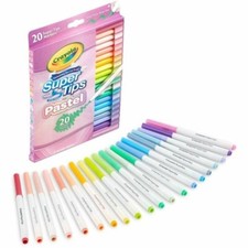 Crayola Super Tips, 20 Washable Markers, Pastel