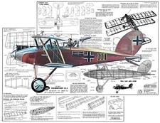 Guillows Model Airplane Plans (FF): Halberstadt CL.2 18" 5/8" Scale Rubber-Pw'ed