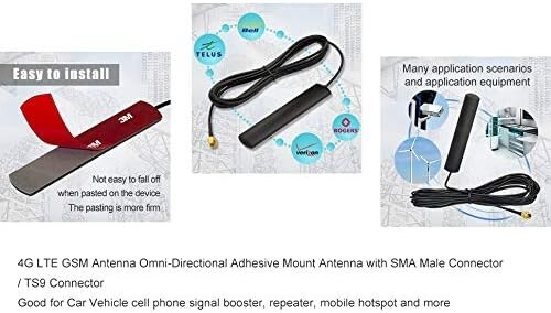 4G LTE Antenna Adhesive Mount Omni-Directional SMA TS9 for Car Hotspot Router