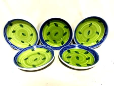 Caleca Sorrento Hand Painted Set Of 5 Pasta Bowls 8 1/2" Italy