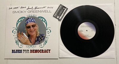 SMOKY GREENWELL Blues For Democracy Harmonica Vinyl LP Record  2023 Mint Signed