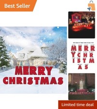 Waterproof Merry Christmas Lawn Sign with 2 Stakes for Festive Outdoor Decor