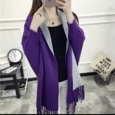 Poncho Women Shawl Cape Winter Wrap Warm Cloak Fashion Soft With Sleeves New