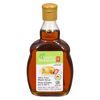 1 x PC Organics 100% Pure Maple Syrup, 375ml/12.7oz Bottle FRESH FROM CANADA