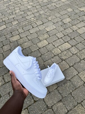 Nike Air Force 1 White (Rope Laces) White Rope | UK6 (EU40) US7