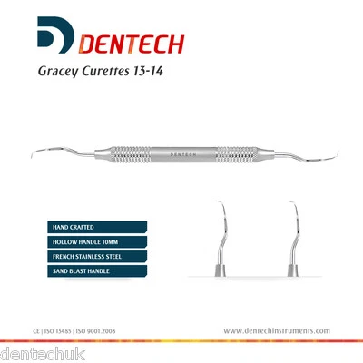 DENTECHUK Gracey Curettes 13/14 Dental Hand Scaler Periodontal Dentist Instrument CE