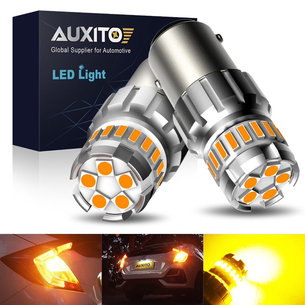 AUXITO 1157 SMD LED Amber/Yellow Turn Signal Parking DRL Light Bulbs CANBUS CAR