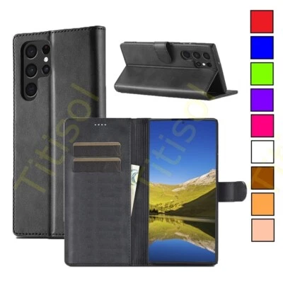 Flip Leather Magnetic Wallet Case for Samsung S23 S24Ultra S22 S21 S20 S10 S8 S7 - Image 1 of 4