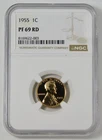 1955 Lincoln Wheat Cent BIG GRADE! NGC Gem Proof 69 RD