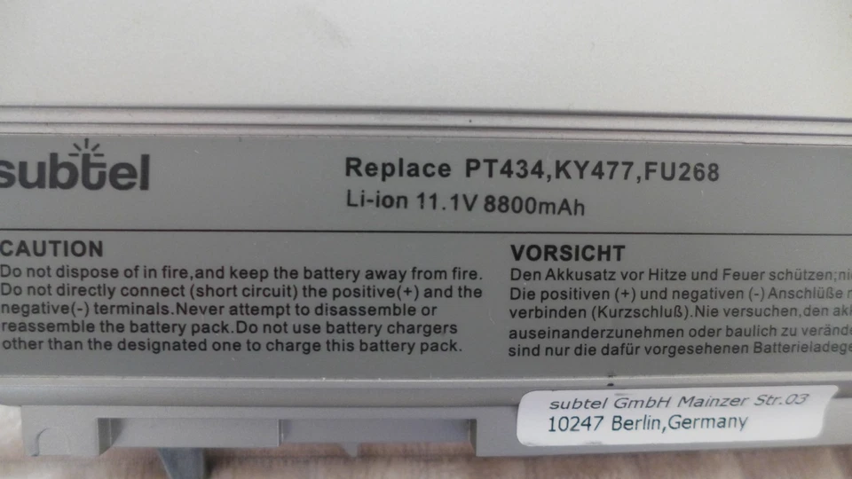 Subtel Akku für Dell Precision M4500 - Bild 2 von 2