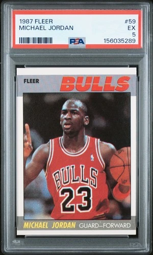 1987 FLEER #59 MICHAEL JORDAN PSA 5