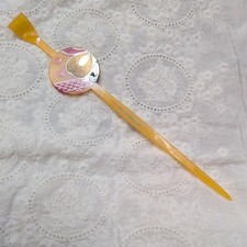 Yellow floral pattern hairpin, new and unused