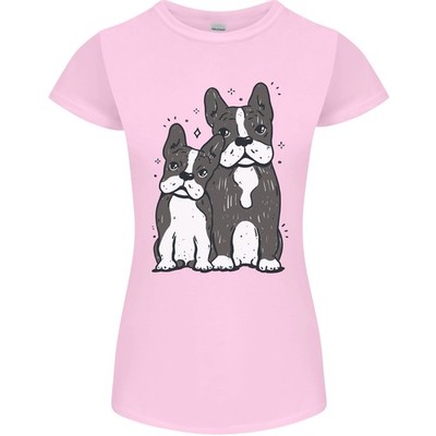 Ein Paar Mit Bulldogs Damen Petite Schnitt T-Shirt