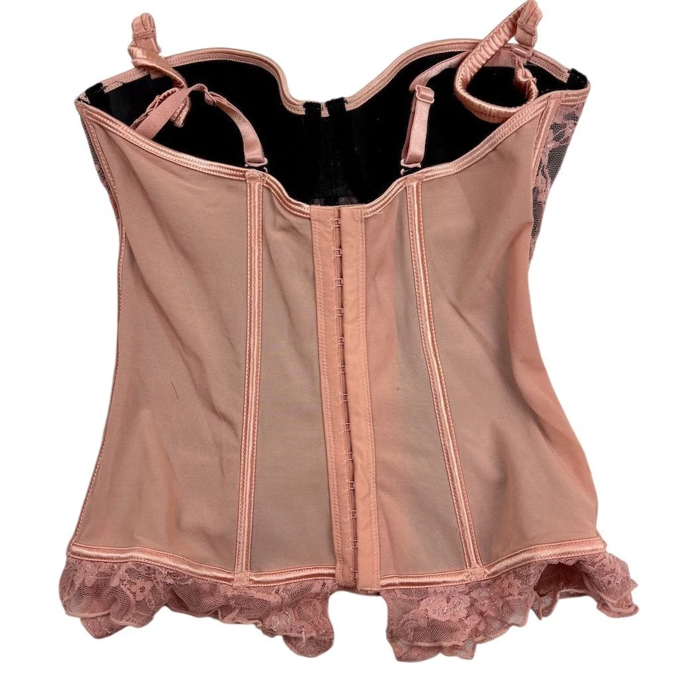 Y2K Kardashian Colección 34B Rosa Encaje Corsé Bustier Lencería Mujer 00’s De Colección Foto 3 de 4
