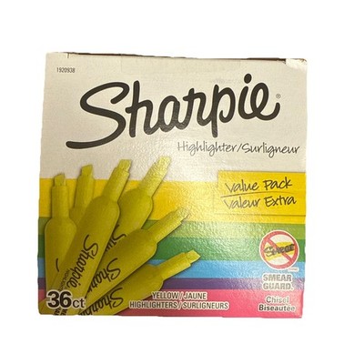  ️ Sharpie Tank Style Chisel Tip Highlighters Bright Yellow 36 Pack NEW  