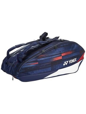 YONEX Limited Pro 9 Pack Badminton Tennis Racquet Bag (White/Navy/Red) Auth