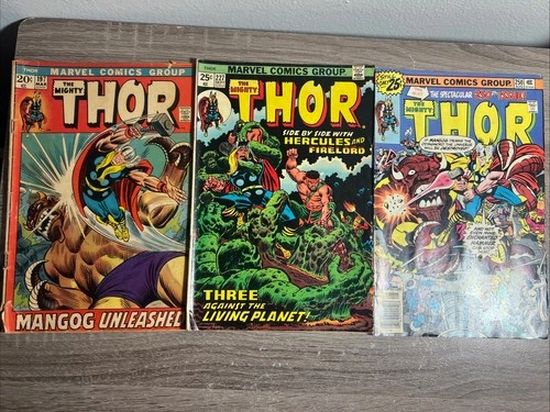 Vintage Marvel Comics - Thor Lot Of 3 Comics - Low Grade