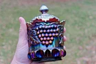 ANTIQUE NORTHWOOD GRAPE AND CABLE CARNIVAL GLASS SUGAR DISH - AMETHYST