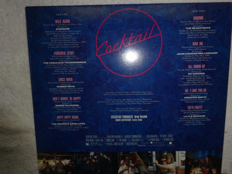 "COCKTAIL"  ORIGINAL MOTION PICTURE SOUNDTRACK Lp Record Album Vinyl 33- - Image 2 of 3
