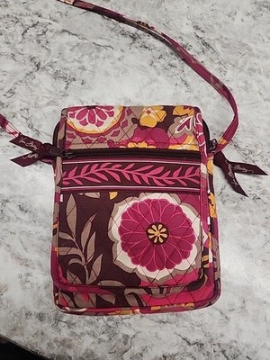 Vera Bradley Carnaby Mini Hipster Crossbody Bag Purse Floral Design Quilted