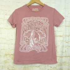 Lucky Brand Janis Joplin T Shirt Women XS Pink 1969 Graphic Tee Band Rock Hippie