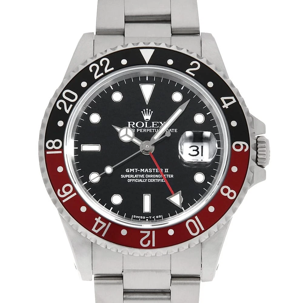 Rolex — ROLEX GMT Master II Red and Black Bezel 16710 black All tritium single buckl...