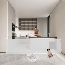 Retractable Stair Gate 300cm Wide 89cm Tall Baby Pet Barrier White Safe