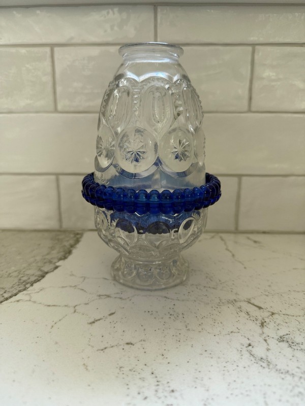 Weishar Moon & Star Glass 3 Piece Fairy lamp Crystal/Cobalt