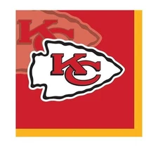 Decoupage Art Craft Cocktail Napkin 5" x 5" Football, Kansas City Chiefs