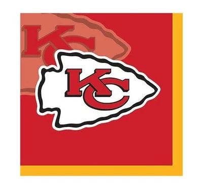 IHR Decoupage Art Craft Cocktail Napkin 5" x 5" Football, Kansas City Chiefs