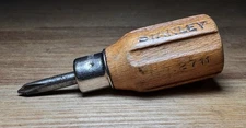 Stanley No. 2711 Stubby No. 1 Phillips Head Screwdriver Wooden Barrel Handle USA