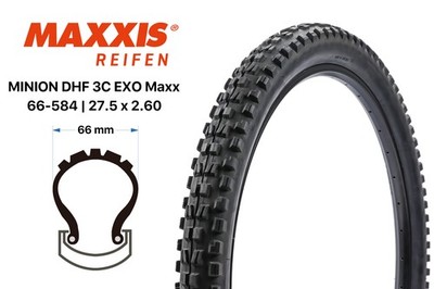 Fahrrad Falt Reifen Maxxis Minion DHF 3C EXO Maxx Terra 27.5x2.60 WT Front YL