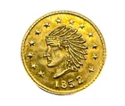 1852 Dated Round Indian Head California Gold Token
