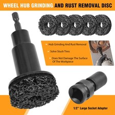 Image of 7X Wheel Hub Cleaning Tool Kit Brake Hub & Wheel Stud Cleaner Rust Removal Tools