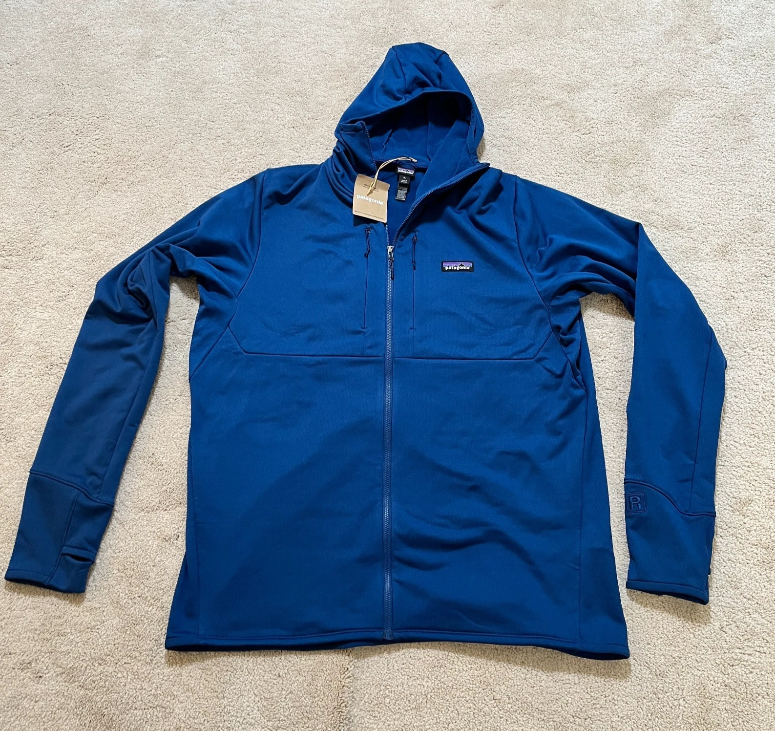 NEW Patagonia Men's R1 Thermal Full Zip Hoody Blue Size XL -MSRP $219