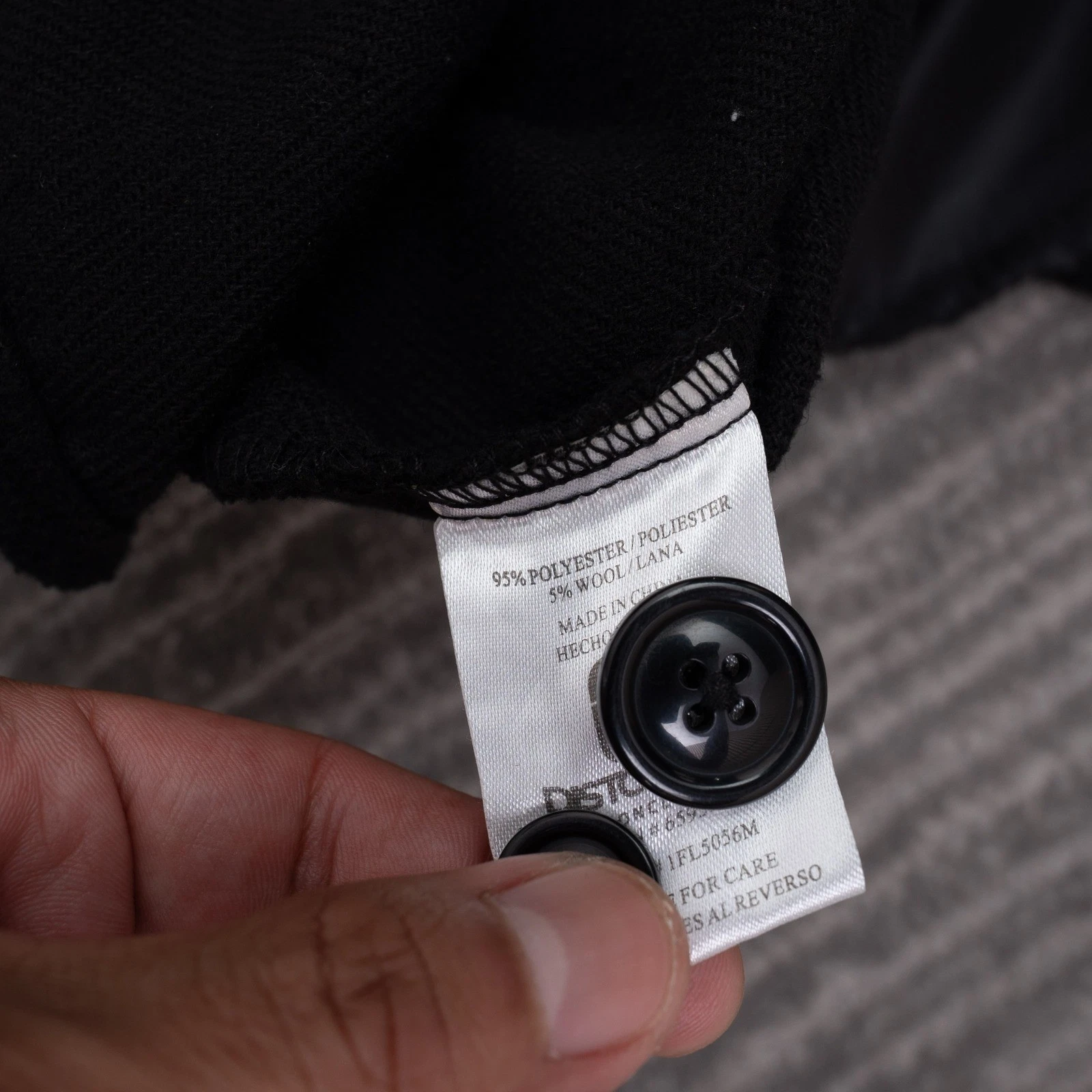 Distortion Shirt Jacket Mens Large Black Good Wool Blend Shacket 1FL5056M - product detail image 10